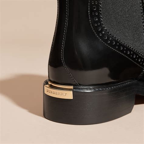 leather wingtip chelsea boots burberry|BURBERRY Leather Chelsea boots .